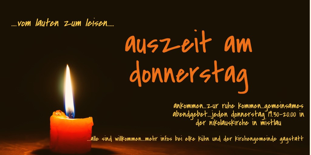 Flyer Vorschlag für Auszeit am Donnerstag Auszeit am Donnerstag